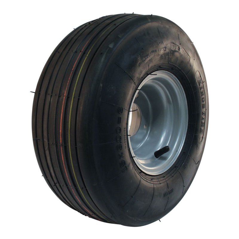 pneu + roue 15x6.00-6 4.50Ax6H2 ET0 60/90/4 métal V-3503 gris argent