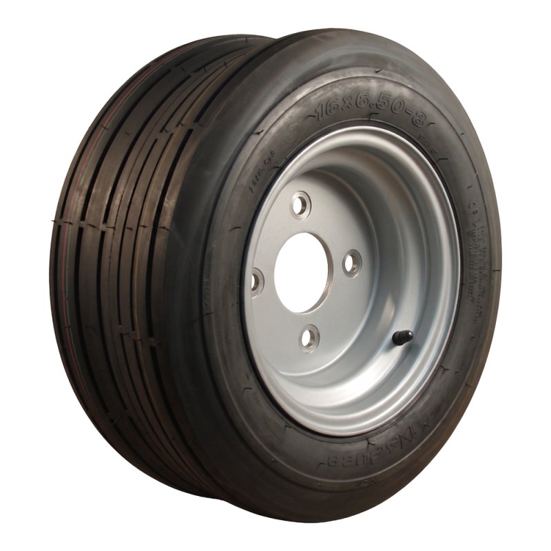 pneu + roue 16x6.50-8 5.50x8H2 ET-2 60/100/4 métal S-2103 gris argent