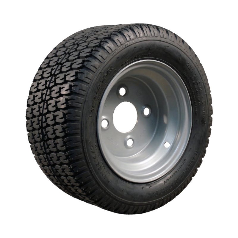 pneu + roue 18x8.50-10 6.00x10H2 ET-4 60/100/4 métal LG-306 gris argent