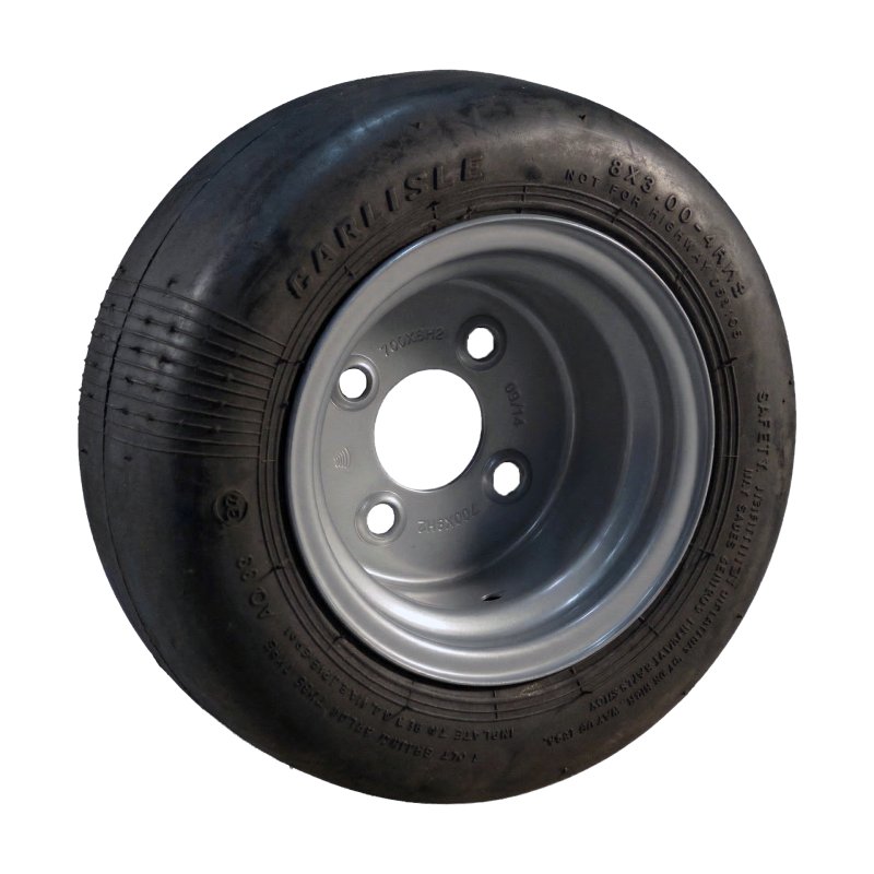 pneu + roue 18x9.50-8 (240/50-8) 7.00Bx8H2 ET-2 60/100/4 métal Smooth gris argent