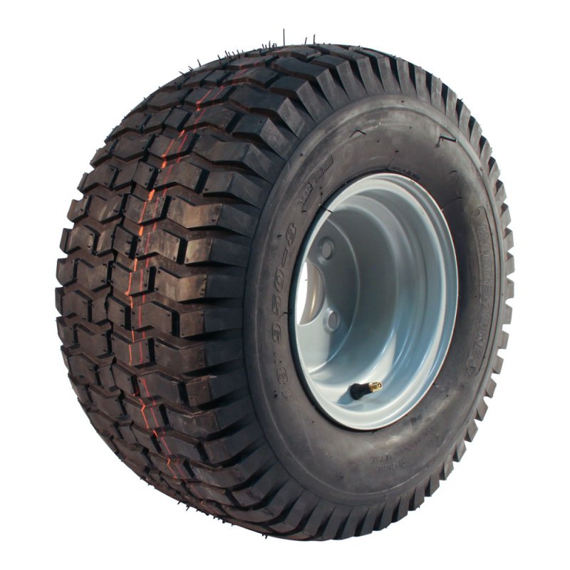 pneu + roue 18x9.50-8 7.00Bx8H2 ET-2 60/100/4 métal V-3502 gris argent ET0