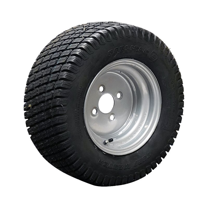 pneu + roue 20x8.00-10 (200/65-10) 6.00x10H2 ET-4 60/100/4 métal Turf Master gris argent
