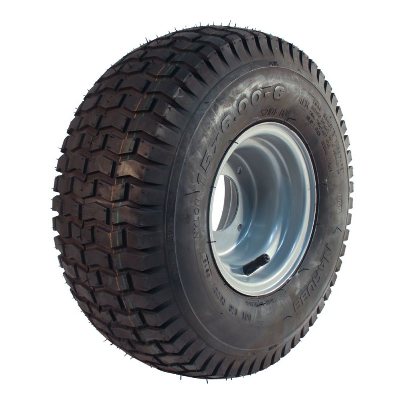 pneu + roue 4.00-6 4.50Ax6H2 ET0 60/90/4 métal V-6632 gris argent