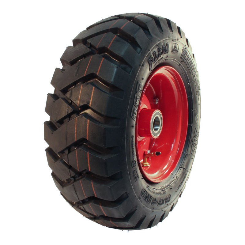 pneu + roue 18x7-8 4.40D-8 ET0 NL100mm métal PL-801 Rouge 18x7.00-8 (190-8)