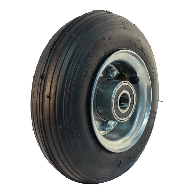 pneu + roue 2.50-4 2.10-4 ET0 roulement à billes Ø20 NL75mm métal V-5501 gris argent