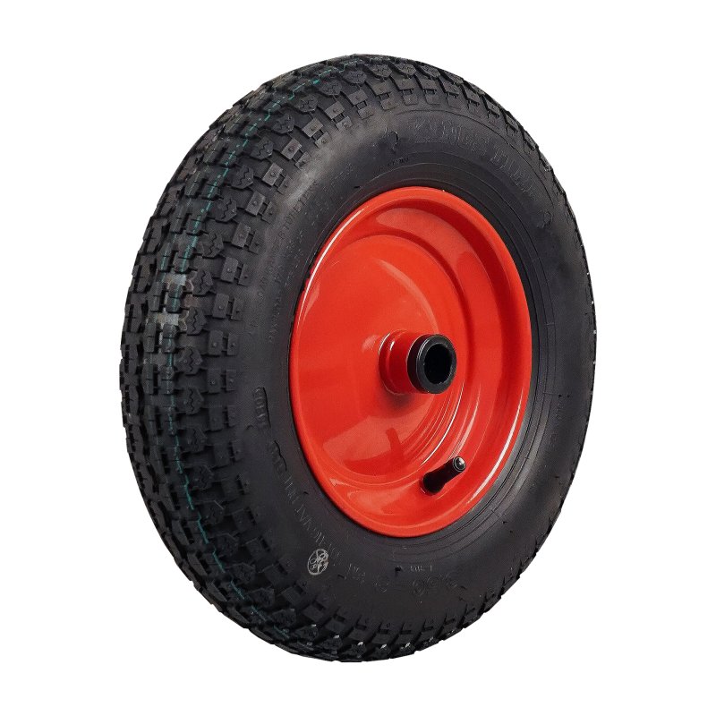 pneu + roue 3.50-8 2.50Ax8 ET0 roulement à rouleaux Ø25 NL100mm métal V-9128 Rouge