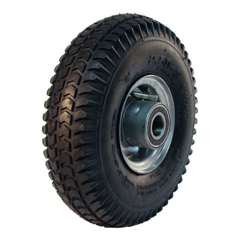 pneu + roue 4.00-4 2.50C-4 ET0 roulement à billes Ø20 NL75mm métal C-248 gris argent