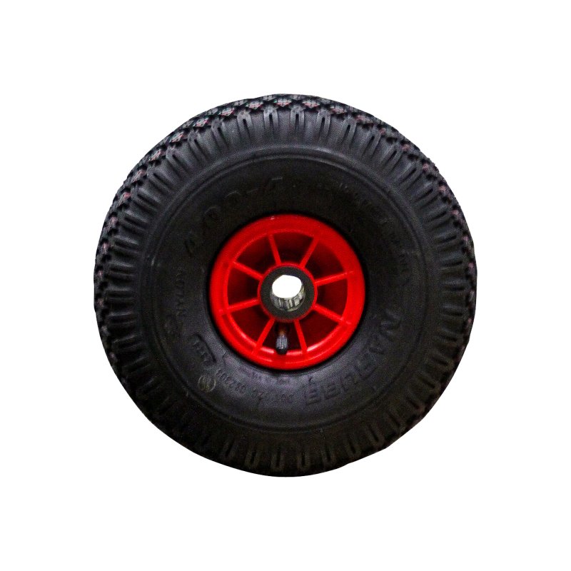 pneu + roue 4.00-4 2.10x4 ET0 roulement à rouleaux Ø25 NL75mm plastique S-2303 Rouge