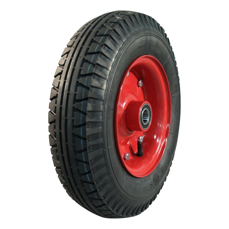 pneu + roue 4.00-8 3.00D-8 ET0 NL88mm métal V-40 Rouge