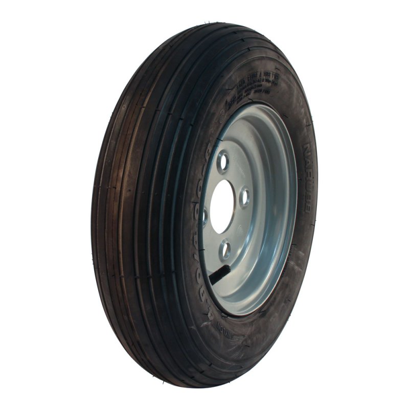 pneu + roue 4.80/4.00-8 2.50Ax8H2 ET-2 60/100/4 métal S-2301 gris argent