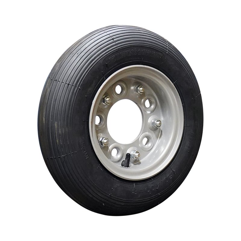pneu + roue 4.80/4.00-8 3.00D-8 ET0 94/140/5 métal S-2301 gris argent