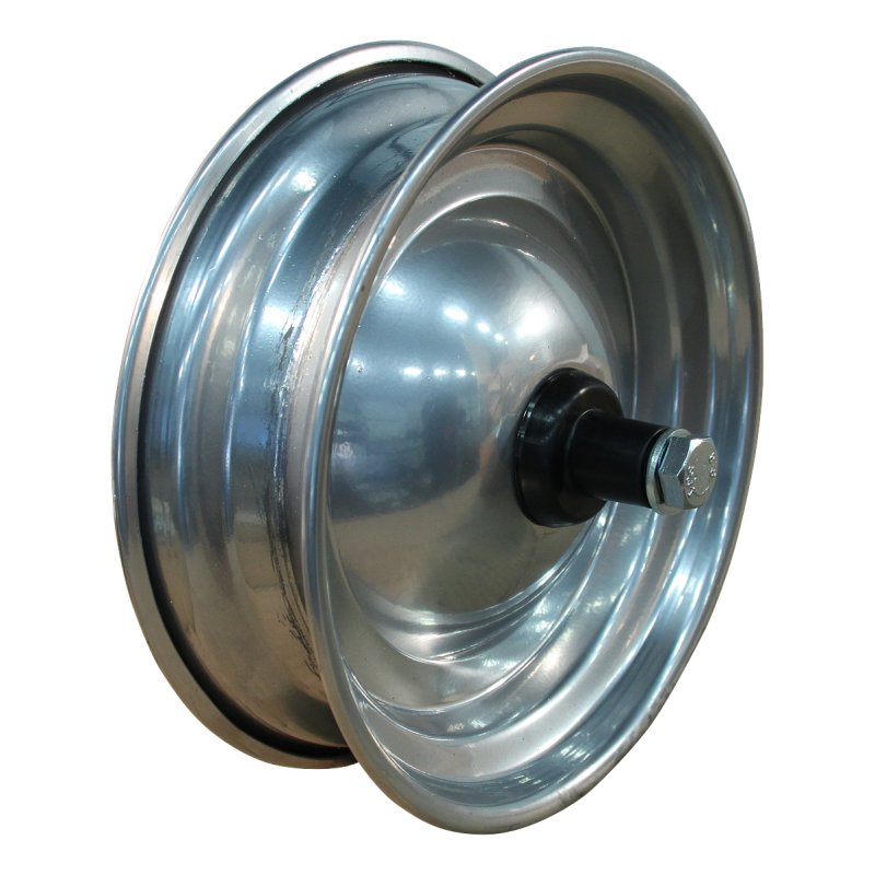 pneu + roue 4.80/4.00-8 2.50Ax8 ET0 roulement à billes axe Ø17 métal V-5501A gris argent