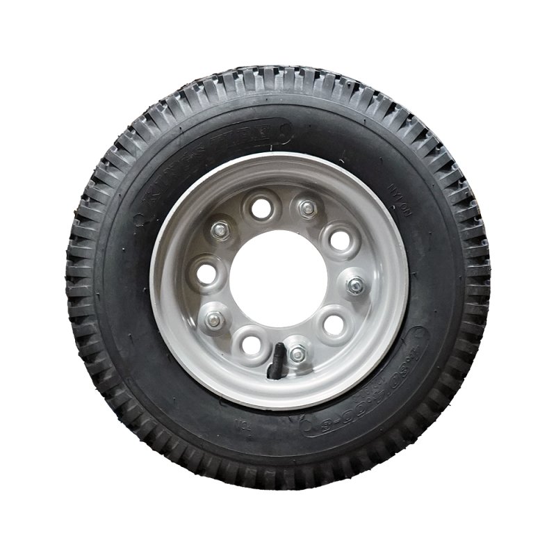 pneu + roue 4.80/4.00-8 3.00D-8 ET0 94/140/5 métal V-6602 gris argent