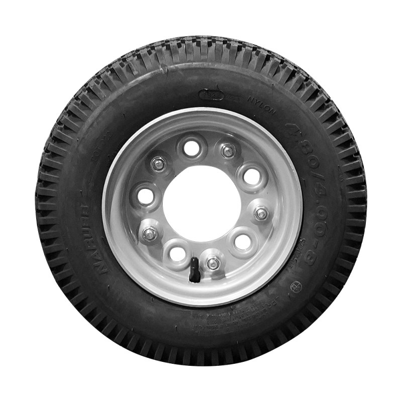 pneu + roue 5.00-8 3.00D-8 ET0 94/140/5 métal HF-214 gris argent