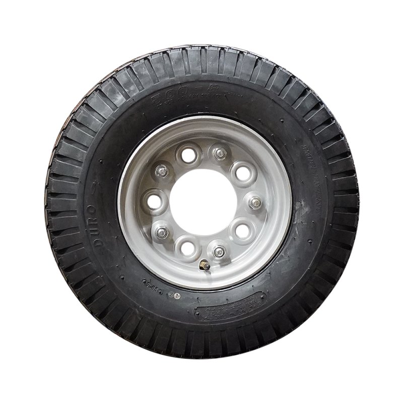 pneu + roue 5.00-8 3.00D-8 ET0 94/140/5 métal HF-223 gris argent
