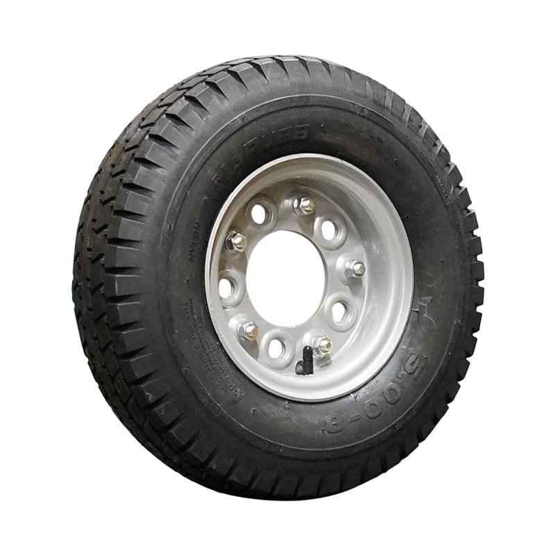 pneu + roue 5.00-8 3.00D-8 ET0 94/140/5 métal S-7102 gris argent