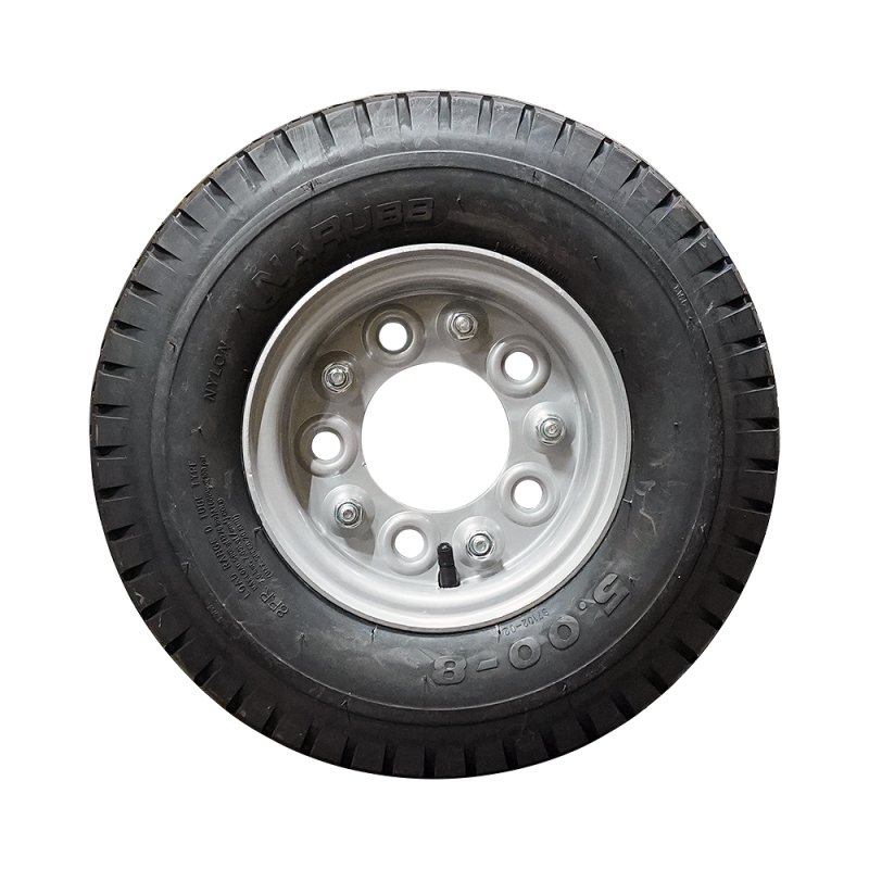 pneu + roue 5.00-8 3.00D-8 ET0 94/140/5 métal S-7102 gris argent