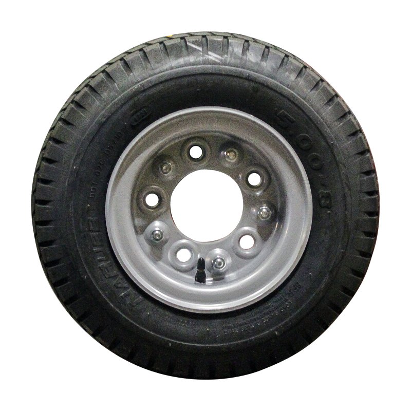 pneu + roue 5.00-8 4.33R-8 ET0 94/140/5 métal S-7102 gris argent