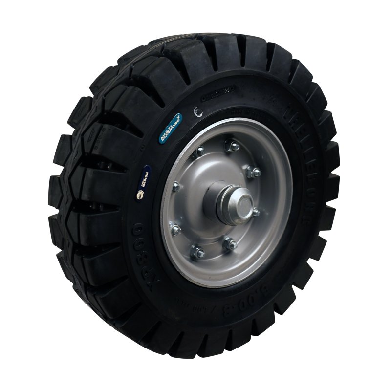 massif pneu + roue 5.00-8 XP800 ET0 métal gris argent