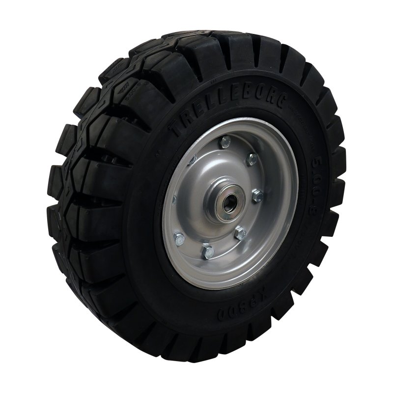 massif pneu + roue 5.00-8 XP800 ET0 métal gris argent