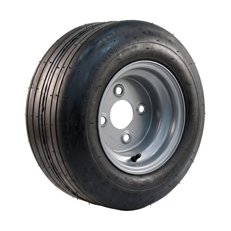 pneu + roue 16x6.50-8 5.50x8H2 ET-2 60/100/4 métal V-3503 gris argent