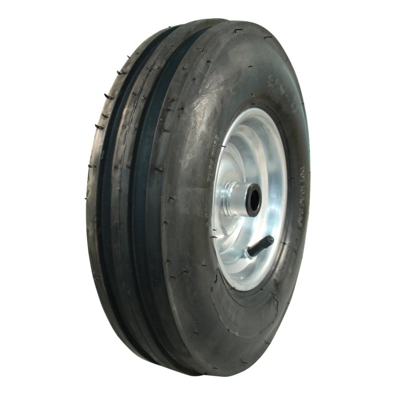 pneu + roue 3.50-6 2.50Ax6 ET0 roulement à rouleaux Ø20 NL75mm métal V-8502 gris
