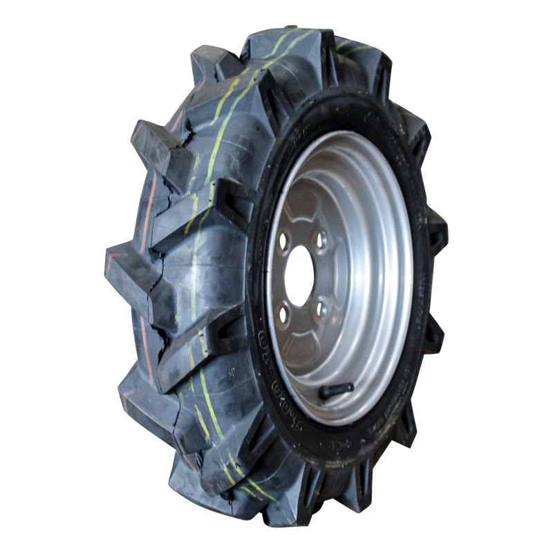 pneu + roue 4.50-10 3.50Bx10H2 ET-2.1 60/100/4 métal V-8803 gris argent