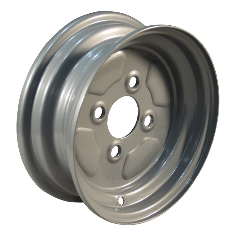 pneu + roue 5.00-10 3.50Bx10H2 ET-2.1 60/100/4 métal V-8501 gris argent