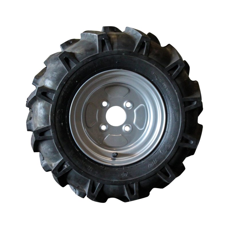 pneu + roue 5.00-10 3.50Bx10H2 ET-2.1 60/100/4 métal V-8803 gris argent