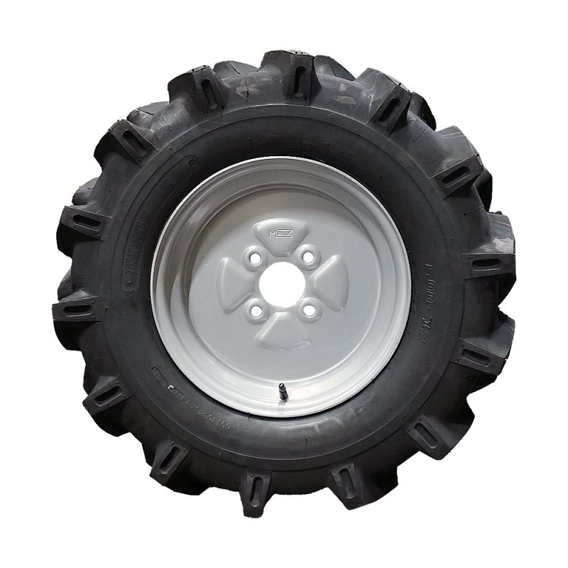 pneu + roue 6.00-12 4.00Bx12H2 ET0 60/100/4 métal V-8803 gris argent