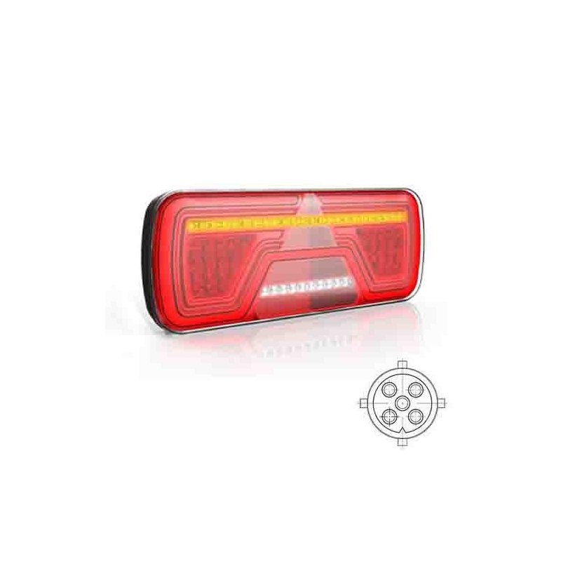 feu arrière LED baïonnette à 5 pôles gauche 12/24V Lavaflow IP67