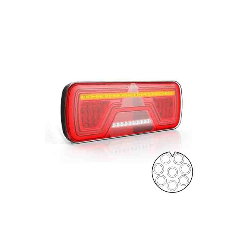 feu arrière LED baïonnette à 8 pôles gauche 12/24V Lavaflow IP67