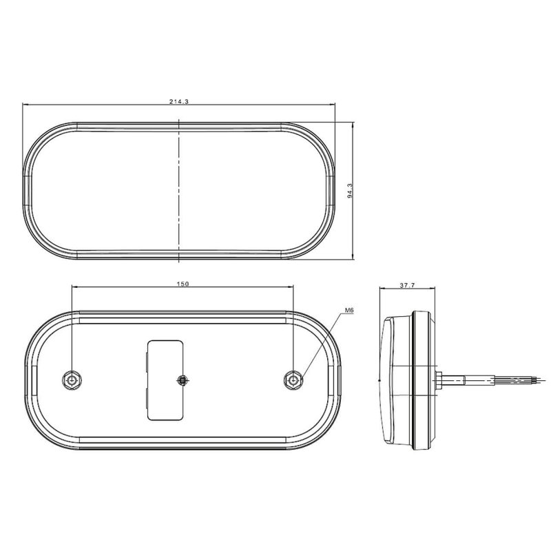 feu arrière LED 1000mm câble universel universel 12/24V