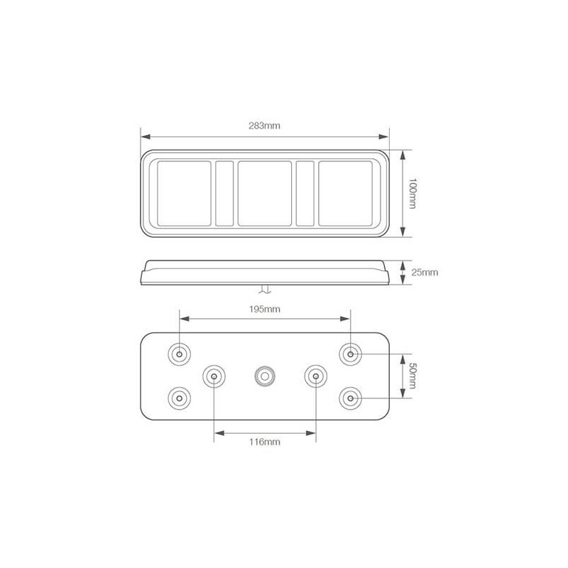 feu arrière LED câble universel à gauche et à droite (universel) 12/24V