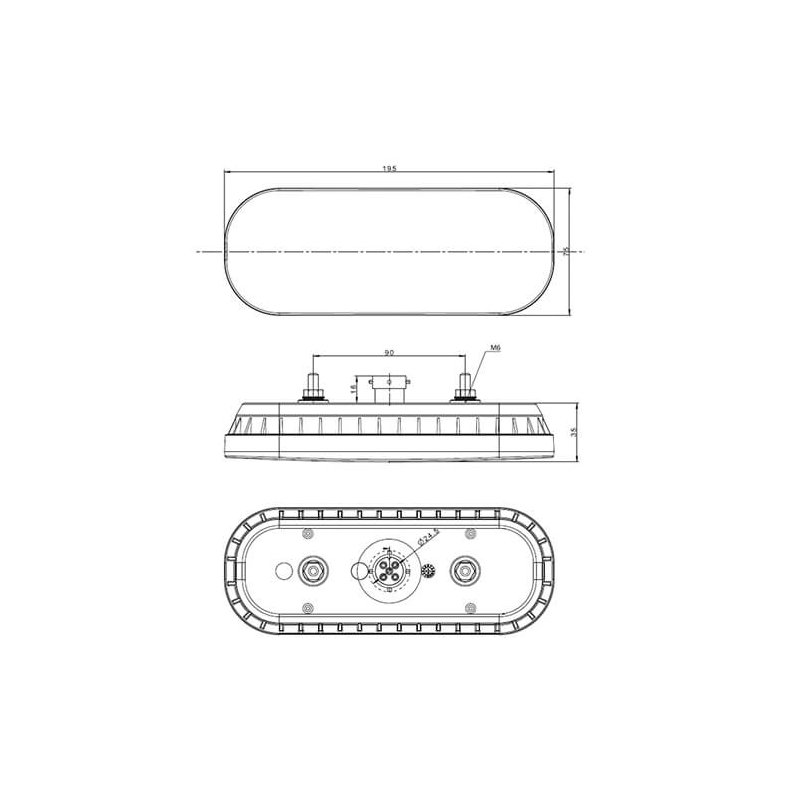 feu arrière LED baïonnette à 5 pôles baïonnette à 5 pôles universel à gauche et à droite (universel) 12/24V