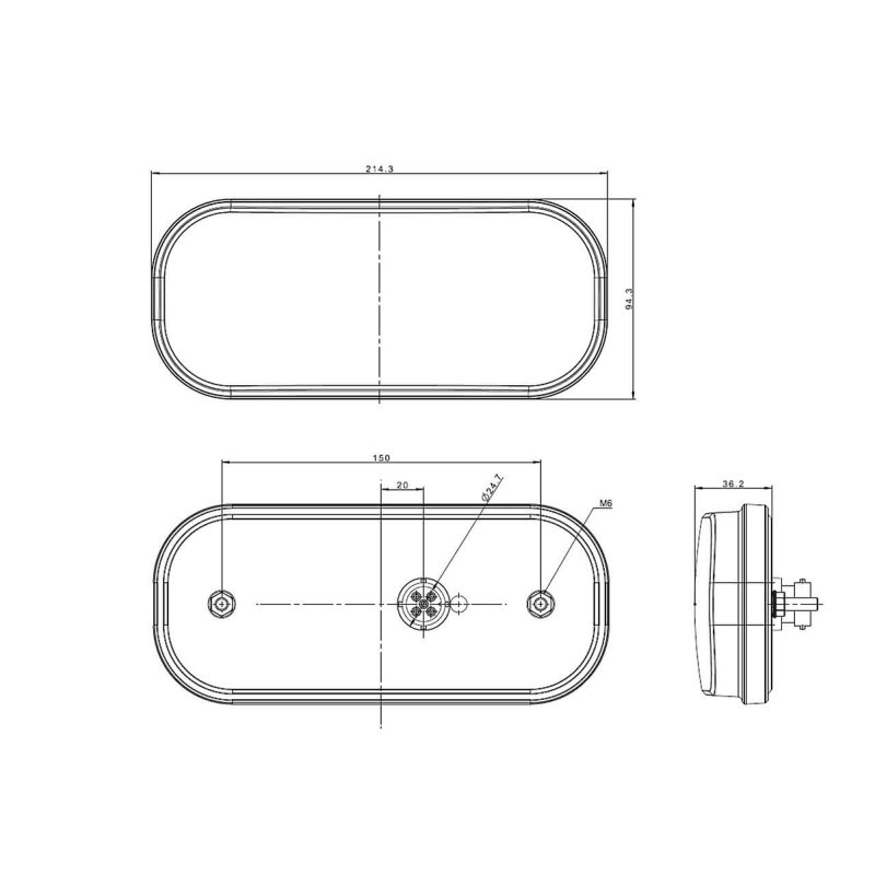 feu arrière LED baïonnette à 5 pôles baïonnette à 5 pôles gauche universel 12/24V