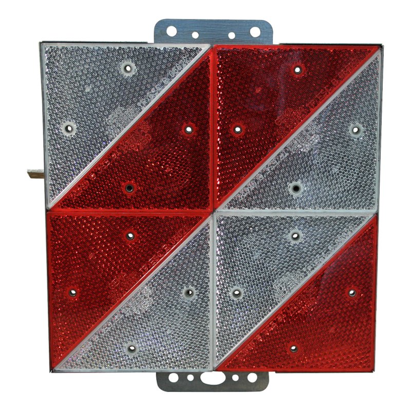 panneau de signalisation de trafic lent 285x285mm LOF rouge + blanc à rayures diagonales gauche