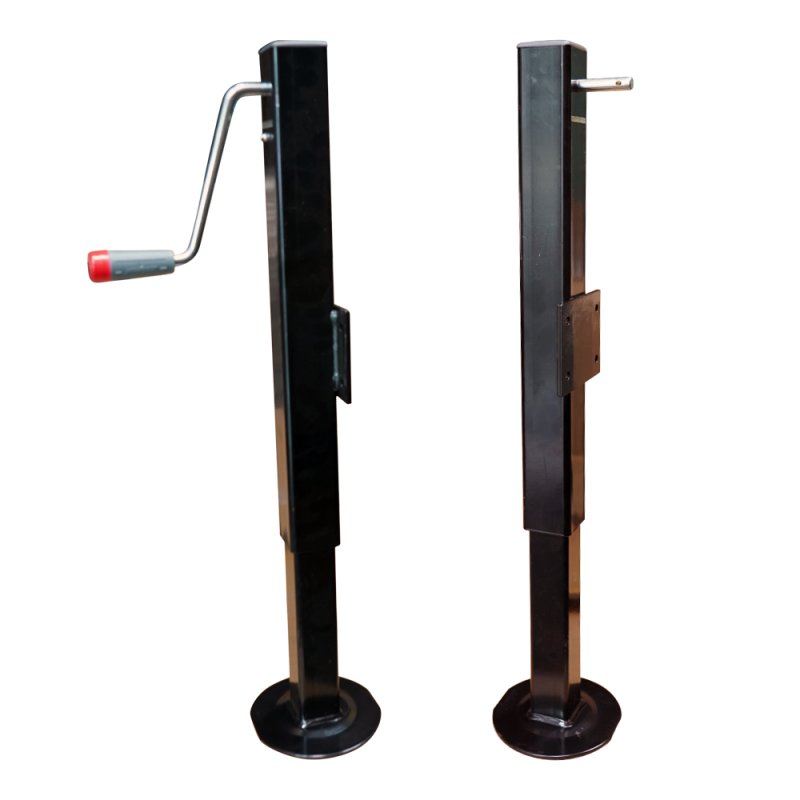 jeu de pied béquille pour semi-remorque DT480/2 ⧄60mm sablage + KTL + revêtement en poudre noir RAL9005