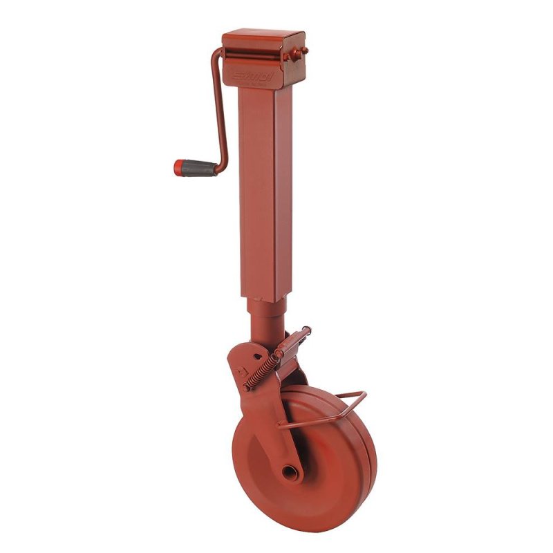 roues jockey, escamotable semi-automatique et blockage par ressort ⧄80mm roue acier peint au minium