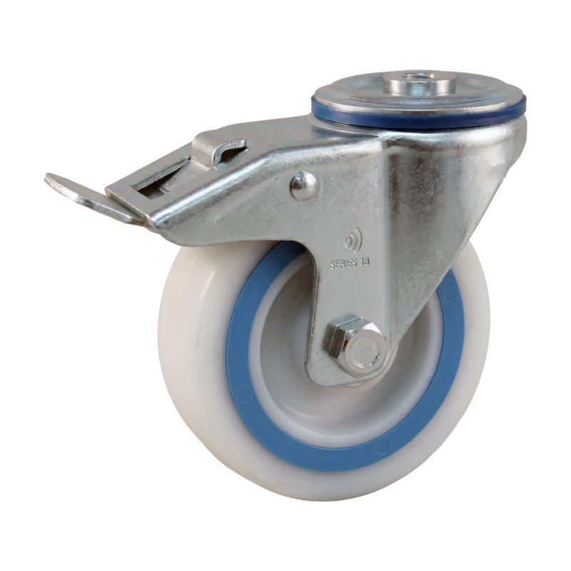 roulette pivotante avec frein 100mm série 09 ᠆ 15 trou pour boulon roulement à rouleaux