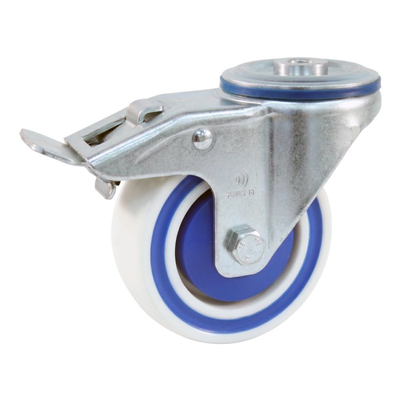 roulette pivotante avec frein 125mm série 09 ᠆ 15 trou pour boulon roulement à rouleaux