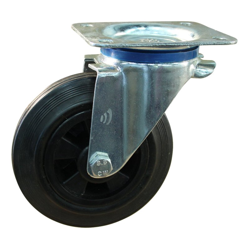 roulette pivotante 160mm série 01 ᠆ 12 plaatbevestiging met uitsparing richtingvastzetter roulement à rouleaux