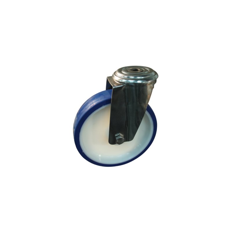 roulette pivotante 200mm série 27 ᠆ 30 trou pour boulon Roulement à billes en inox