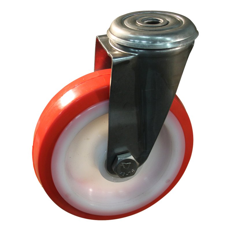 roulette pivotante 80mm série 27 ᠆ 30 trou pour boulon roulement à aiguilles éxécution inox