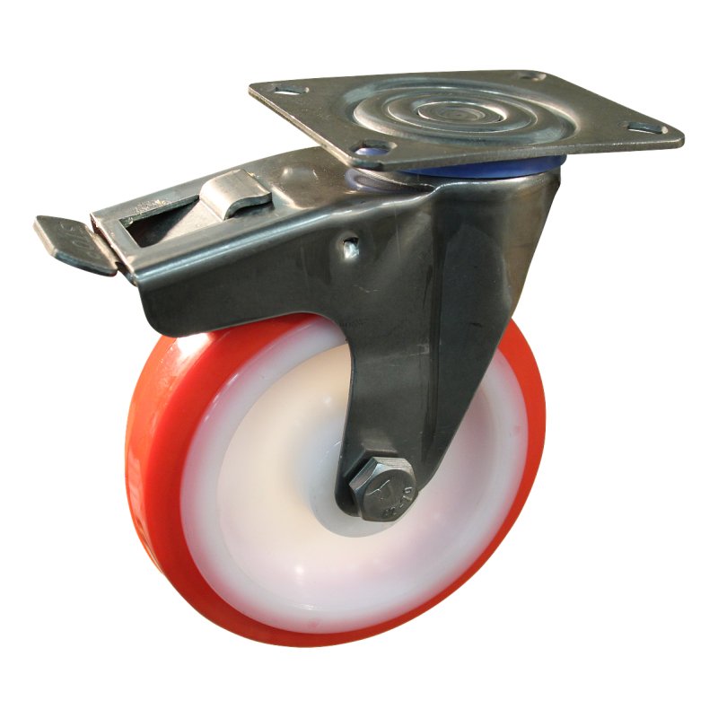 roulette pivotante avec frein 150mm série 27 ᠆ 30 montage de la plaque palier lisse