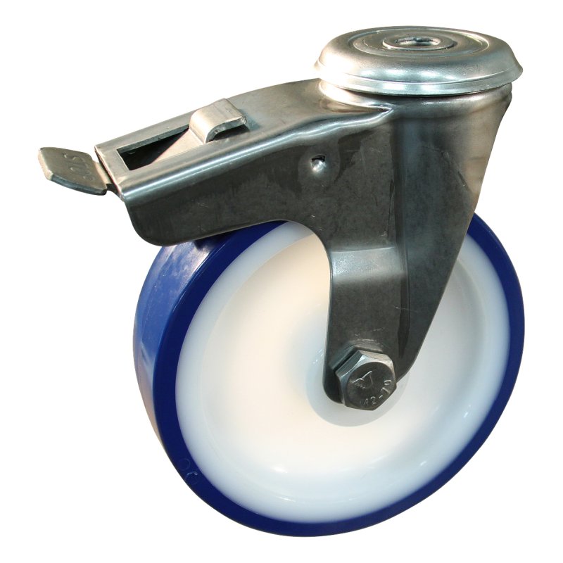 roulette pivotante avec frein 150mm série 27 ᠆ 30 trou pour boulon palier lisse