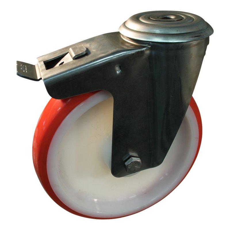 roulette pivotante avec frein 200mm série 27 ᠆ 30 trou pour boulon palier lisse