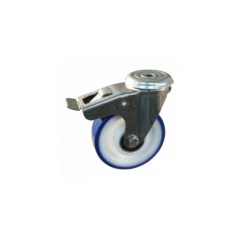 roulette pivotante avec frein 200mm série 27 ᠆ 30 trou pour boulon Roulement à billes en inox