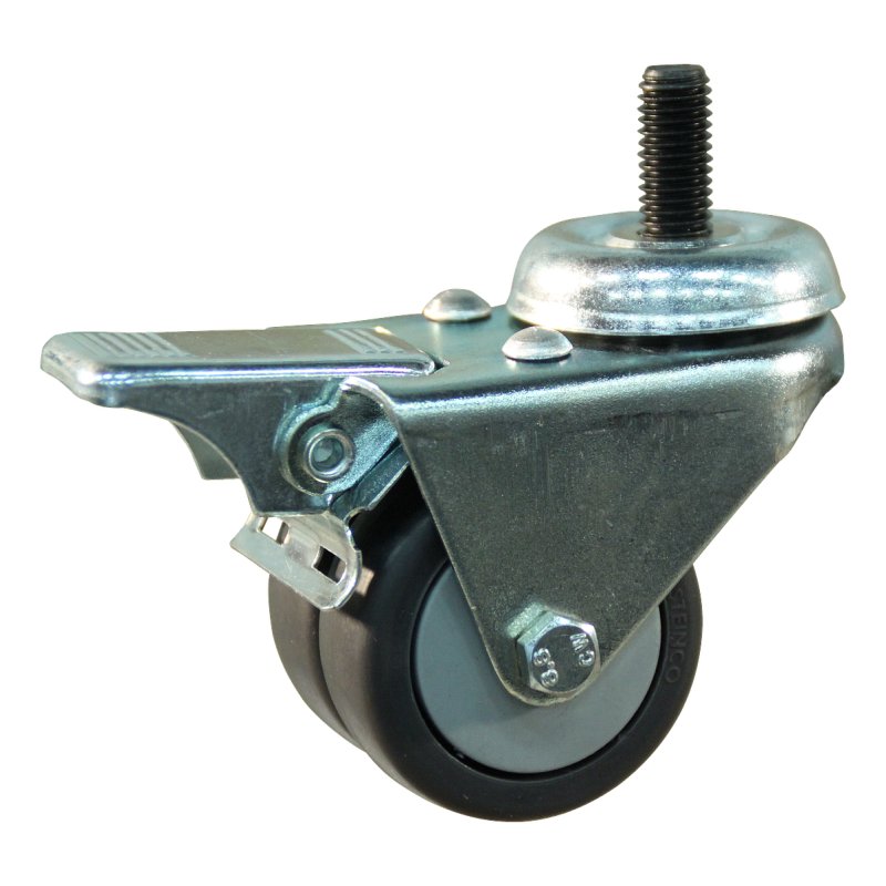 roulette pivotante avec frein 50mm serie 64 ᠆ 42 draadstift M10 palier lisse
