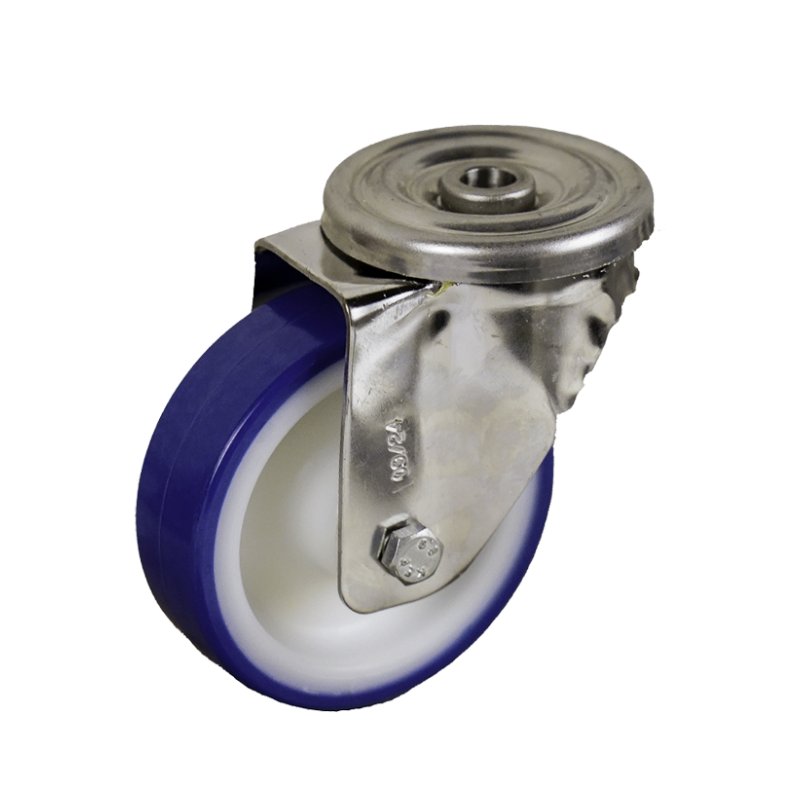roulette pivotante 100mm série 27 ᠆ 31 trou pour boulon Roulement à billes en inox